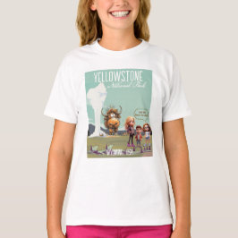 Camiseta Yellowstone Búfalo Americano Crianças Eng