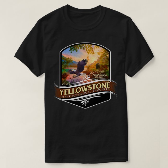 Camiseta Yellowstone National Park 150º aniversário Commem (Frente do Design)