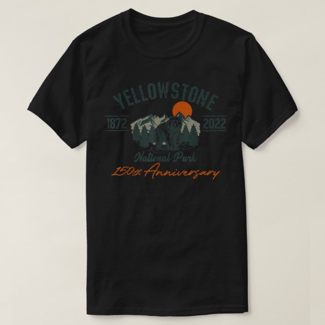 Camiseta Yellowstone National Park 150º Aniversário Memora (Frente do Design)
