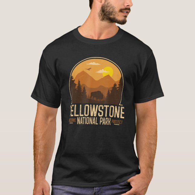Camiseta Yellowstone National Park Adventure Retro Vintage (Frente)