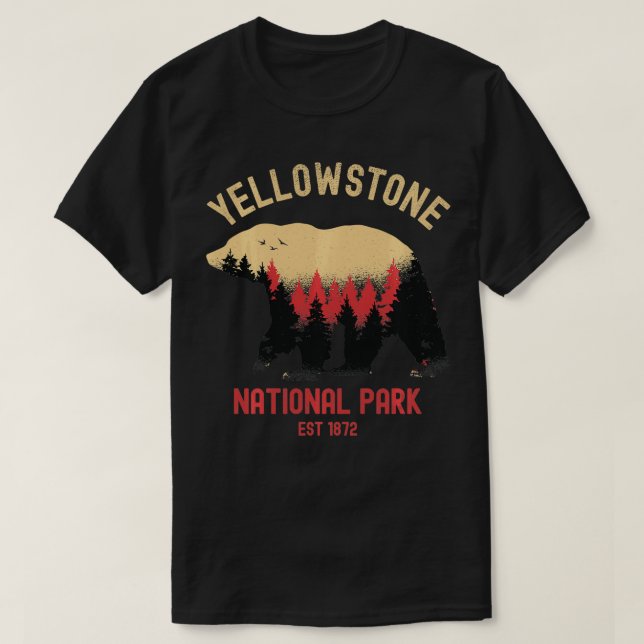 Camiseta Yellowstone National Park Bear Souvenir Gift (Frente do Design)
