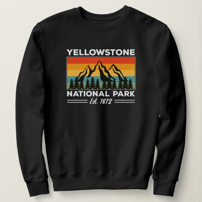 Camiseta Yellowstone National Park Hiking Camping Retro (Frente do Design)
