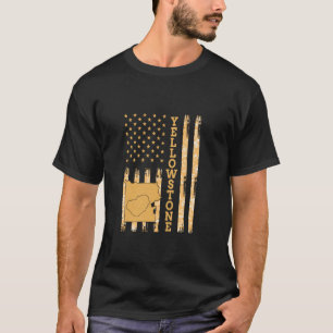 Camiseta Yellowstone National Park Map America Flag