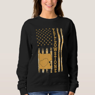 Camiseta Yellowstone National Park Map America Flag