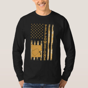 Camiseta Yellowstone National Park Map America Flag