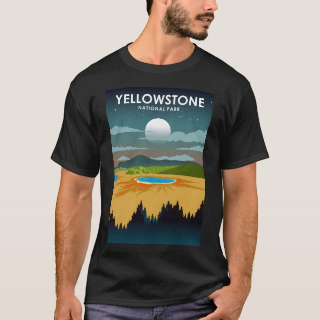 Camiseta Yellowstone National Park Night Sky Stars Viagem P (Frente)