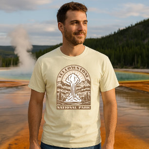 Camiseta Yellowstone National Park Retro Art Deco
