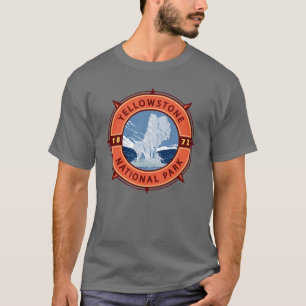 Camiseta Yellowstone National Park Retro Compass Emblem