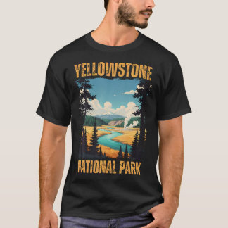 Camiseta Yellowstone National Park Vintage Hiking Camping
