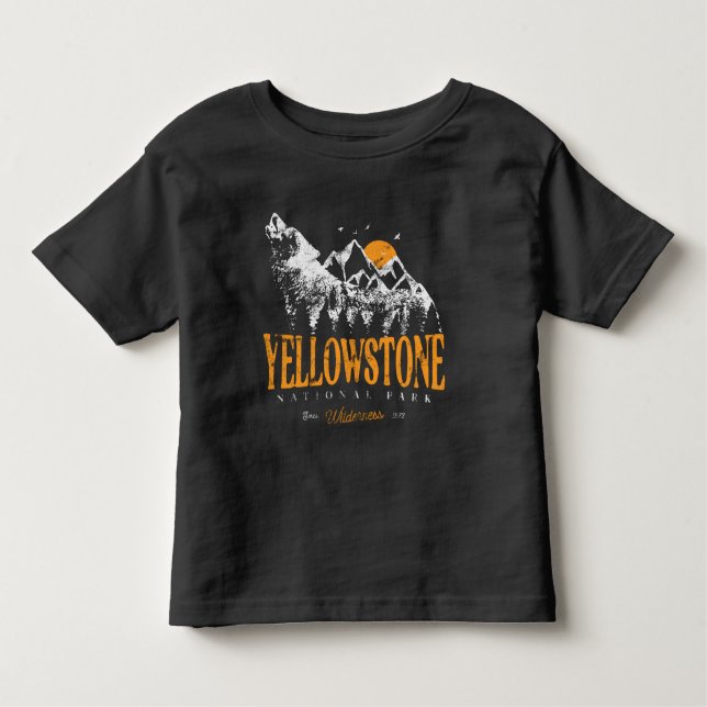 Camiseta Yellowstone National Park Wolf Mounates Vintage (Frente)