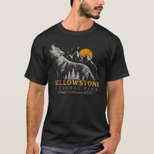 Camiseta Yellowstone National Park Wolf Mounates Vintage