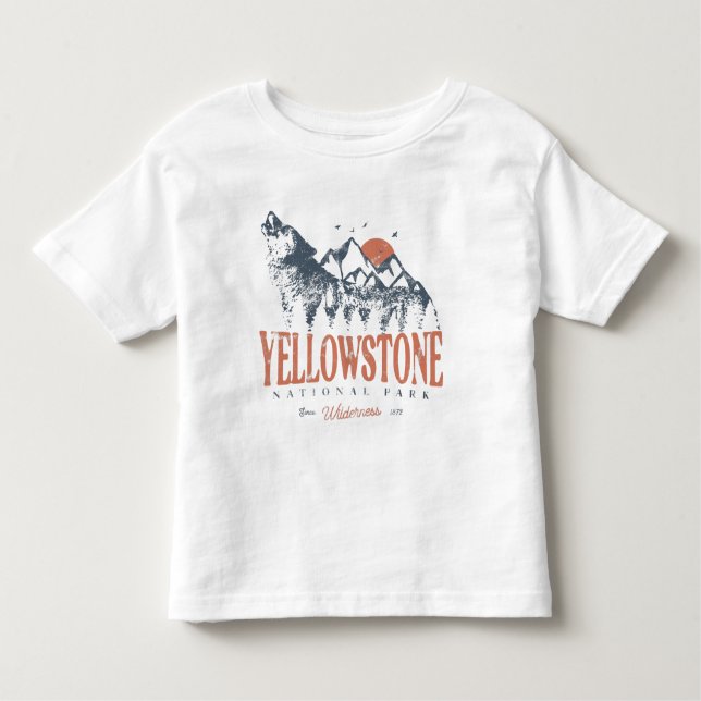 Camiseta Yellowstone National Park Wolf Mounates Vintage (Frente)