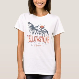Camiseta Yellowstone National Park Wolf Mounates Vintage