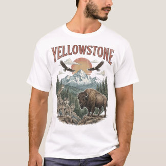 Camiseta Yellowstone & Old Faithful - Vintage 