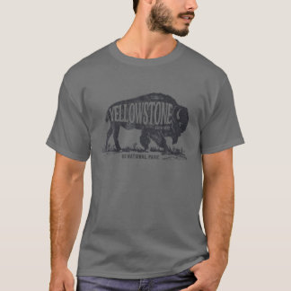 Camiseta Yellowstone US National Park Bison Buffalo Vintage