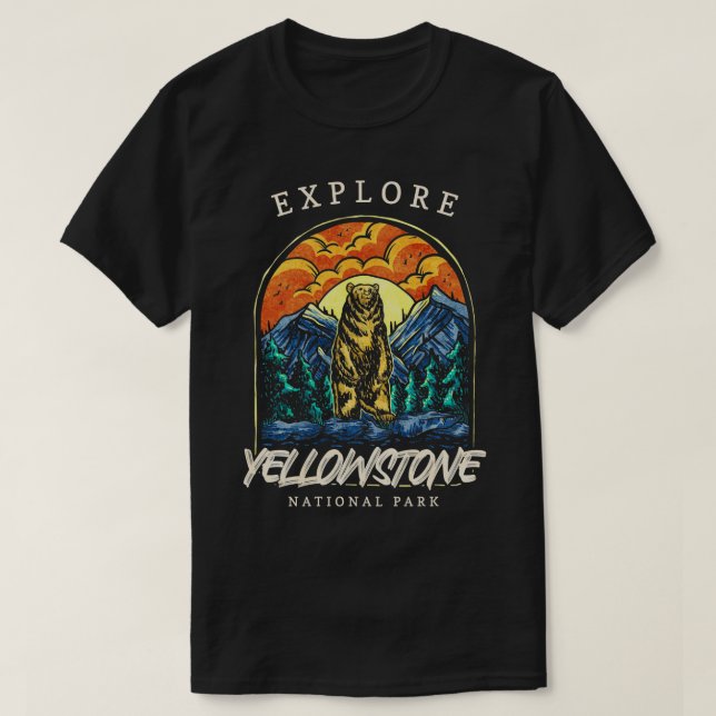 Camiseta Yellowstone US National Park Camping H (Frente do Design)