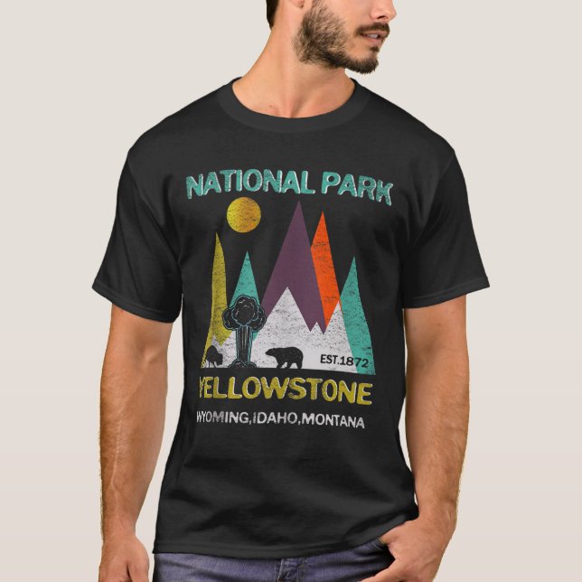 Camiseta Yellowstone Wyoming, EUA National Park Tee Family  (Frente)