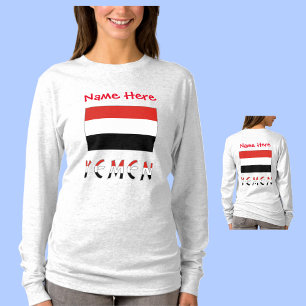 Camiseta Yemen e Bandeira do Iêmen Vermelho Personalização