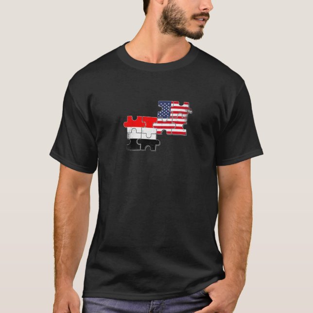 Camiseta Yemen USA Yemeni American Flag   (Frente)