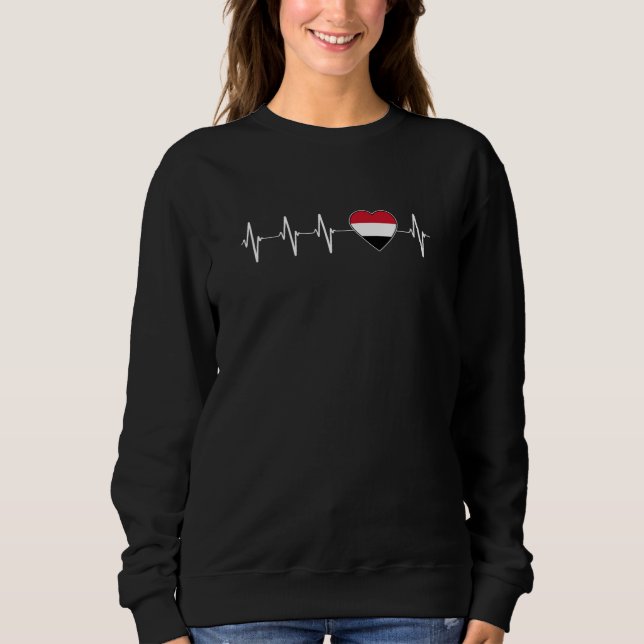 Camiseta Yemeni Heartbeat I Love Yemen Flag Heart Country (Frente)
