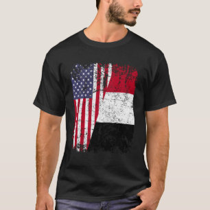 Camiseta Yemeni Roots Half American Flag Yemen