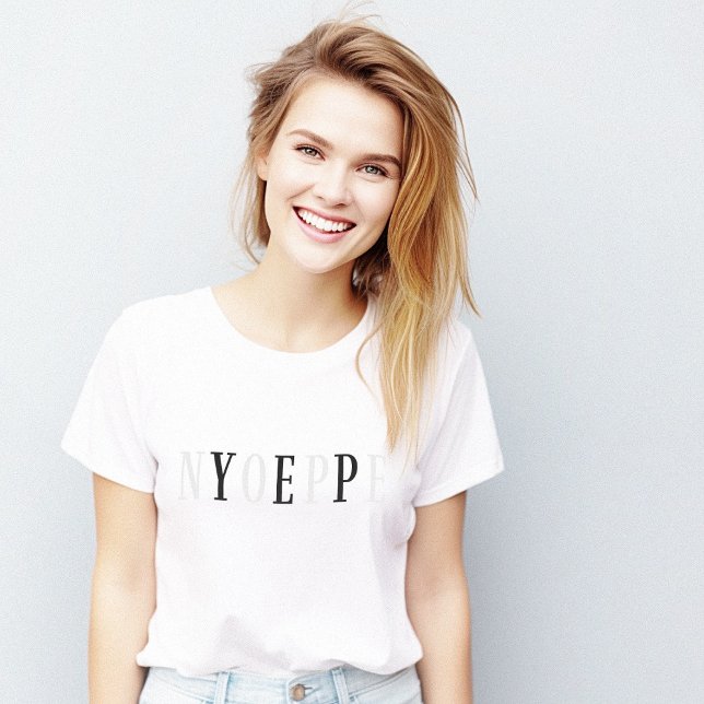 Camiseta Yep Nope - Cor Mínima Mínima (Yep Nope Clever Minimalist Dual Color T-Shirt)