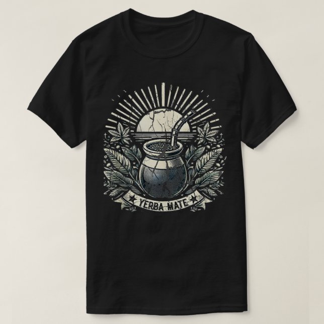 Camiseta Yerbaholic Yerba Mate Argentina Tea Drinker Hippie (Frente do Design)