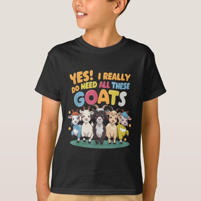 Camiseta Yes I Really Do Need All These Goats Farm Animal L (Frente)