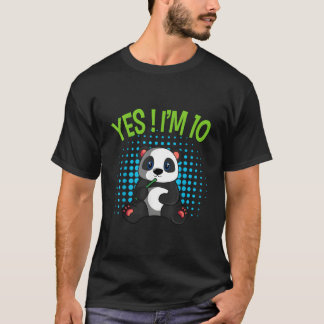 Camiseta Yes I'M 10 Panda Theme Bday Py Celebration