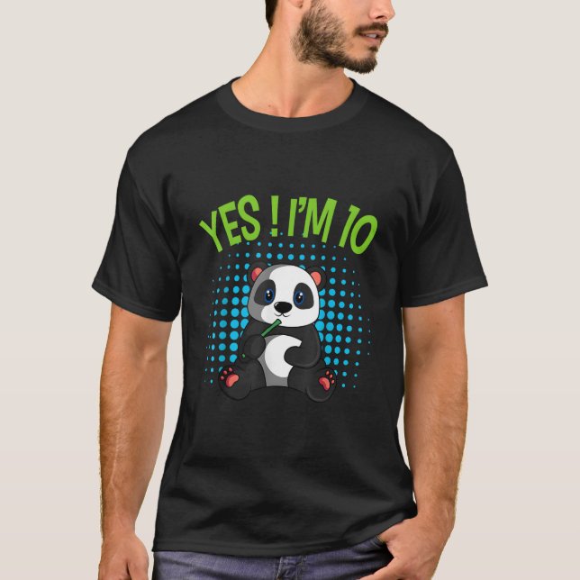 Camiseta Yes I'M 10 Panda Theme Bday Py Celebration (Frente)