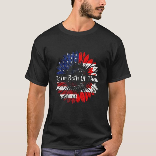 Camiseta Yes I'm Both Of Them Half American Half Canadian D (Frente)