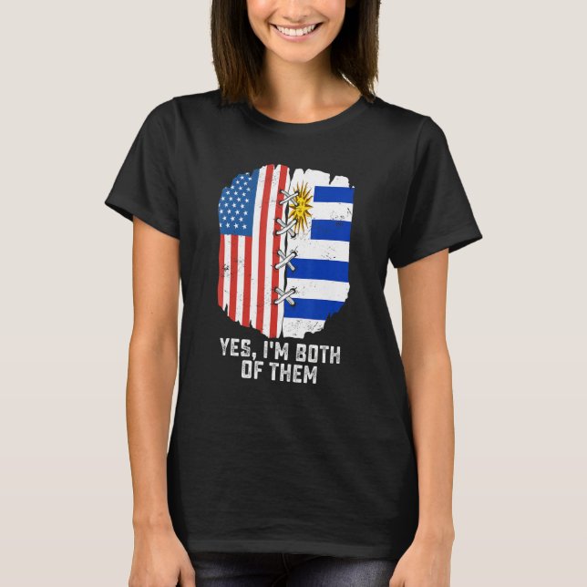 Camiseta Yes, I'm Both Of Them Half American Half Uruguayan (Frente)