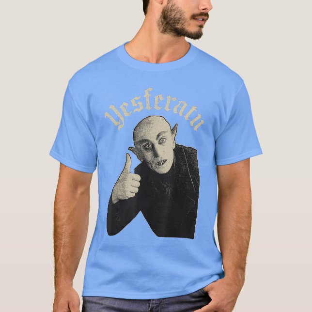 Camiseta Yesferatu Funny Vampire Parody Meme Halloween frie (Frente)