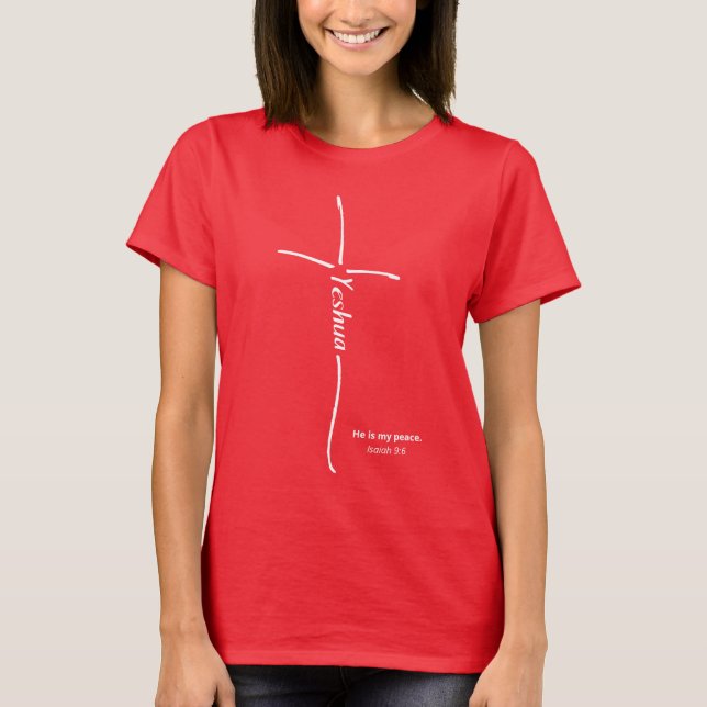 Camiseta Yeshua Cross Messianic Acredita Torah Hebraico (Frente)