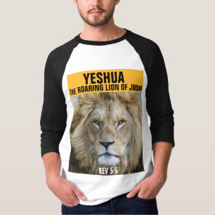 CAMISETA YESHUA O LÍON ROARING DE JUDAH, REV 5:5 T SHIRT