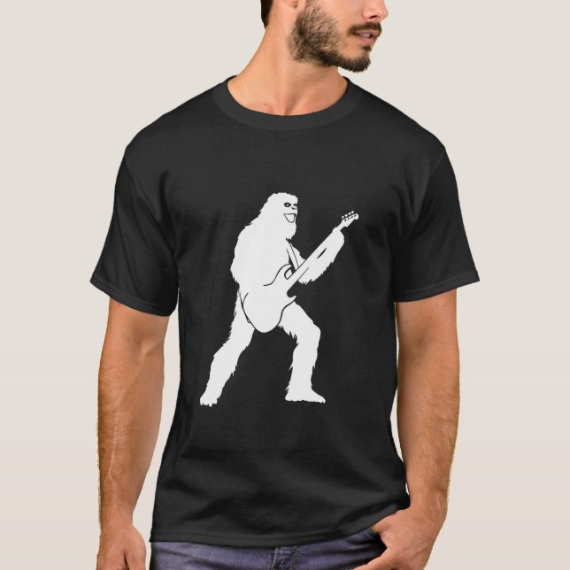 Camiseta Yeti Emperrando Com Silhueta De Violão Elétrico (Frente)