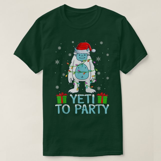 Camiseta Yeti Para A Festa Xmas Papais noeis Yeti No Natal (Frente do Design)