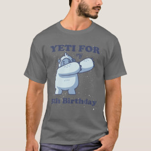 Camiseta Yeti Para O Meu 5 Aniversário Engraçado Quinto Dia