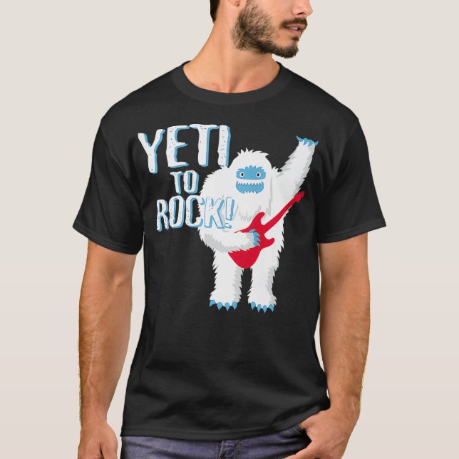 Camiseta YETI para ROCK Tee Engraçado Pronto para Rock Roll (Frente)