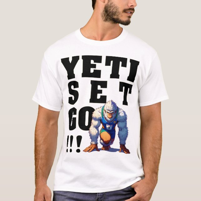 Camiseta Yeti, Set, Go! - Fonte preta (Frente)