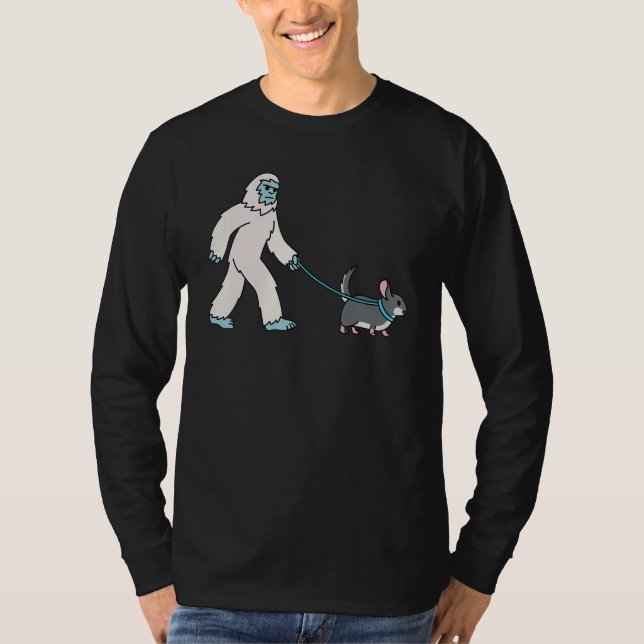 Camiseta Yeti Walking Chinchilla Cryptozoology Pet (Frente)