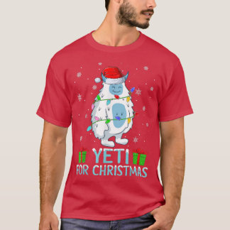Camiseta Yeti Xmas Lights Santa Hat Yeti No Natal