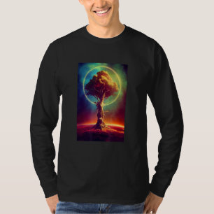 Camiseta Yggdrasil Árvore Mundial da Vida Viking Celta Únic