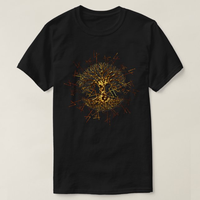 Camiseta Yggdrasil World Ash Tree Of Life Pagan (Frente do Design)