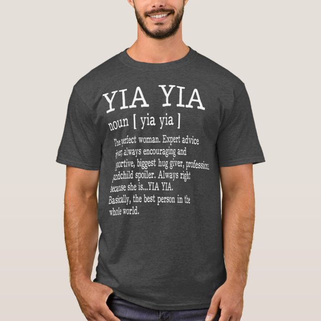Camiseta Yia Yia Definition Grandma Mother Day Gifts (Frente)