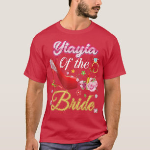 Camiseta Yiayia Da Noiva Feliz Calçado Rosa Flor De Casamen