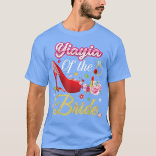 Camiseta Yiayia Da Noiva Feliz Calçado Rosa Flor De Casamen