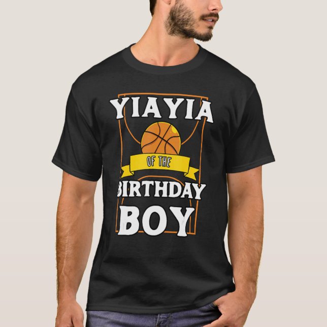 Camiseta Yiayia Da Peça De Aniversário De Basquete De Anive (Frente)