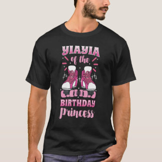 Camiseta Yiayia do Aniversário Princesa Roller Skates Skat