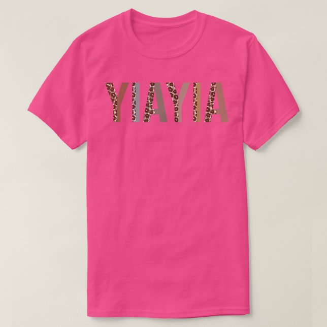 Camiseta Yiayia Leopard Imprima Mãe Dia de as mães Engraçad (Frente do Design)